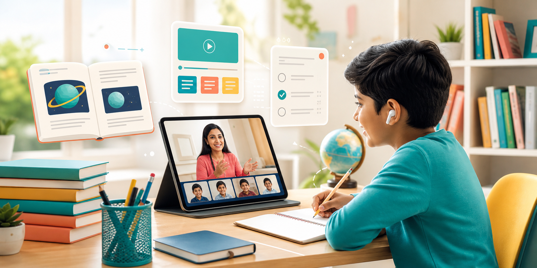 Modern online learning scene for students